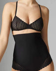 Simone Perele Subtile High Waist Shaper Brief Color: Black Size: XS at Petticoat Lane Greenwich, CT