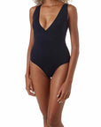 Melissa Odabash Pompeii Swimsuit in Black Size: S Color: Black at Petticoat Lane Greenwich, CT
