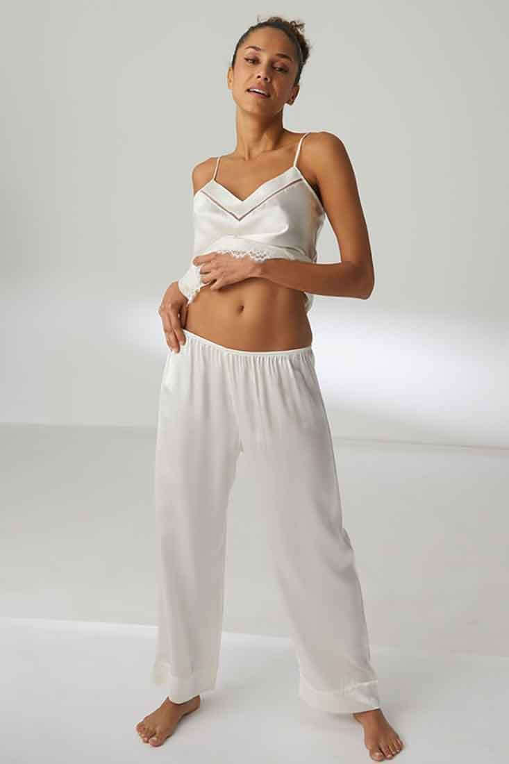 Simone Perele Dream Silk Pant Color: Ivory Size: XS at Petticoat Lane Greenwich, CT