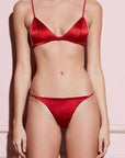 Fleur Du Mal Luxe Triangle Bra Color: Red, Black, Pastel Sky Size: XS, S, M, L at Petticoat Lane Greenwich, CT