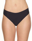 Commando Butter Mid-Rise Thong Color: Black Size: XS at Petticoat Lane Greenwich, CT