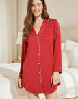 Eberjey Gisele Sleepshirt Color: Haute Red/Bone Size: XS at Petticoat Lane Greenwich, CT