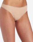 On Gossamer Cabana Cotton Hip-G Thong Color: Champagne Size: S/M at Petticoat Lane Greenwich, CT