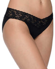 Hanky Panky Organic Cotton V-Kini Color: Black Size: S at Petticoat Lane Greenwich, CT