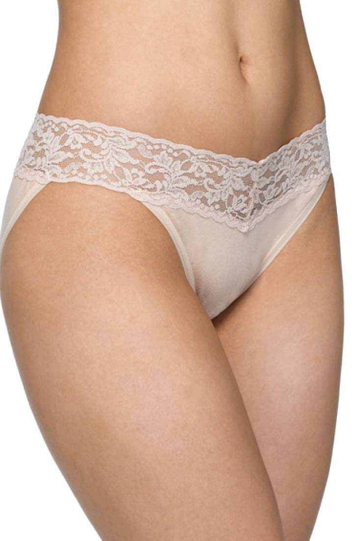 Hanky Panky Organic Cotton V-Kini Color: Chai Size: S at Petticoat Lane Greenwich, CT