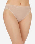 On Gossamer Mesh Hi-Cut Brief Color: Champagne Size: S at Petticoat Lane Greenwich, CT