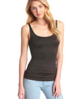 Only Hearts Skinny Neck Tank Color: Burnt Brown Size: L at Petticoat Lane Greenwich, CT