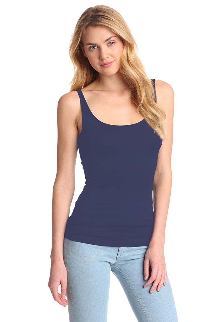 Only Hearts Skinny Neck Tank Color: Denim Size: M at Petticoat Lane Greenwich, CT