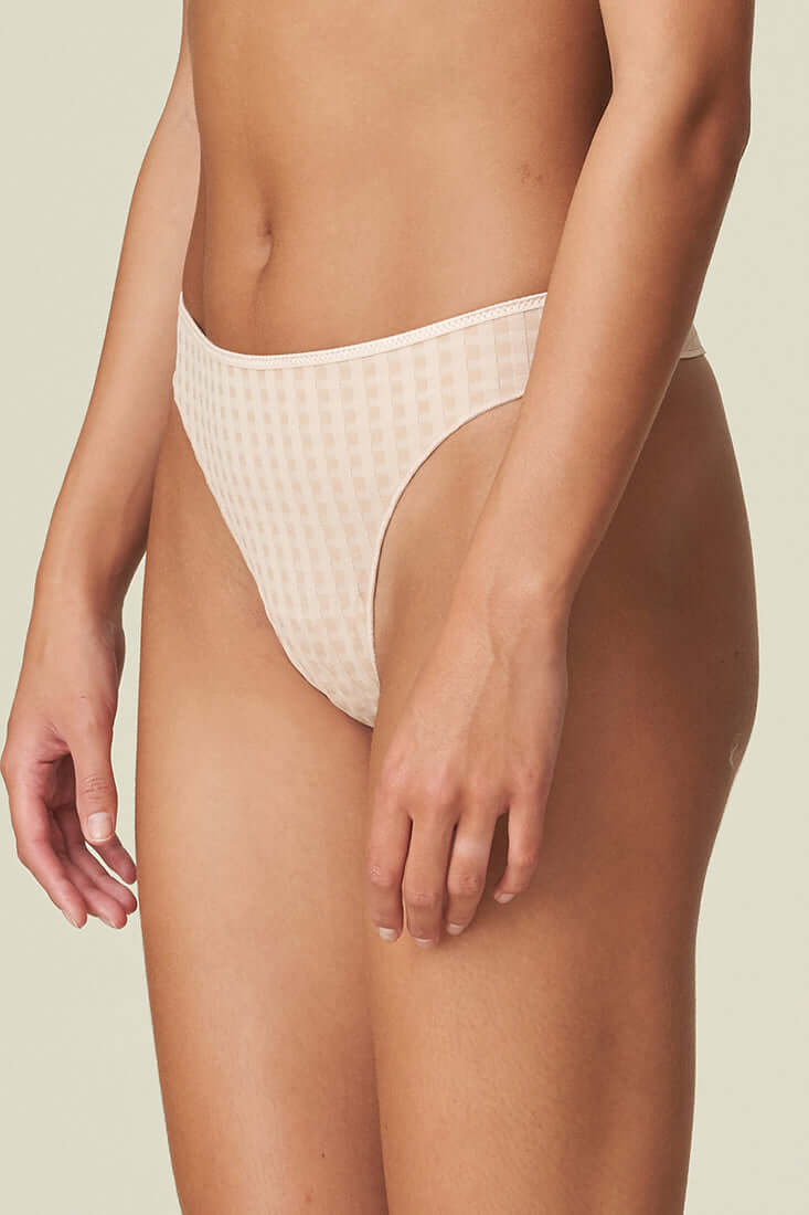 Marie Jo Avero Thong Color: Caffe Latte, Black, White, Pearl Pink, Pineapple, Precious Peach, Scarlet Size: XS, S, M, L at Petticoat Lane Greenwich, CT