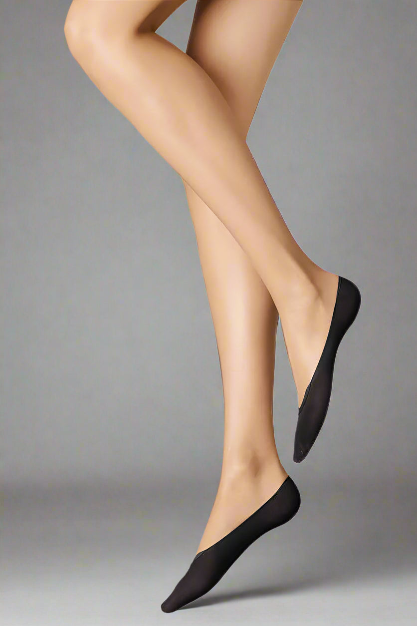 Wolford Cotton Footsies Socks Color: Black Size: S at Petticoat Lane Greenwich, CT
