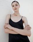 Oscalito Long Slip Dress in Stretch Silk
