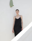 Oscalito Long Slip Dress in Stretch Silk