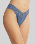 Washed Indigo Supima Cotton Low Rise Thong