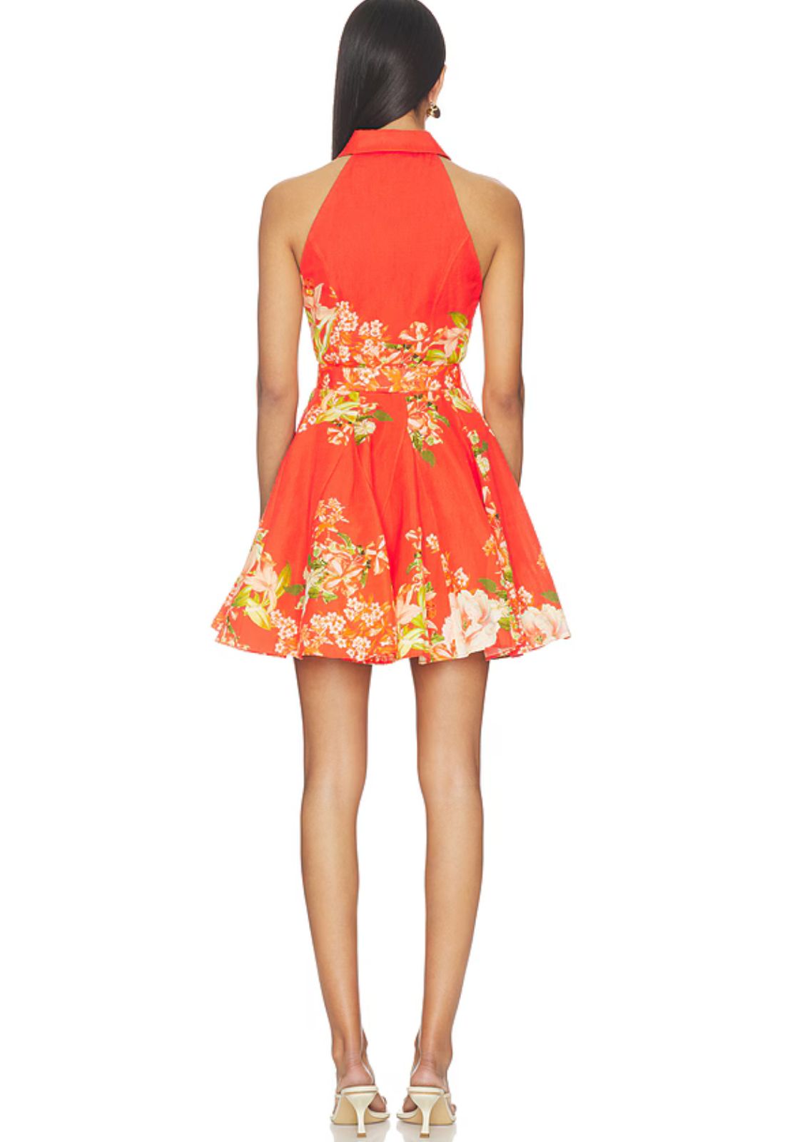 Hema Short Dress with Buckle in Orange