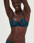 Delice Sheer Demi Bra in Blue Prestige