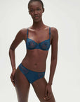 Delice Sheer Demi Bra in Blue Prestige