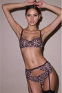 Leopard Embroidery Balconette Bra