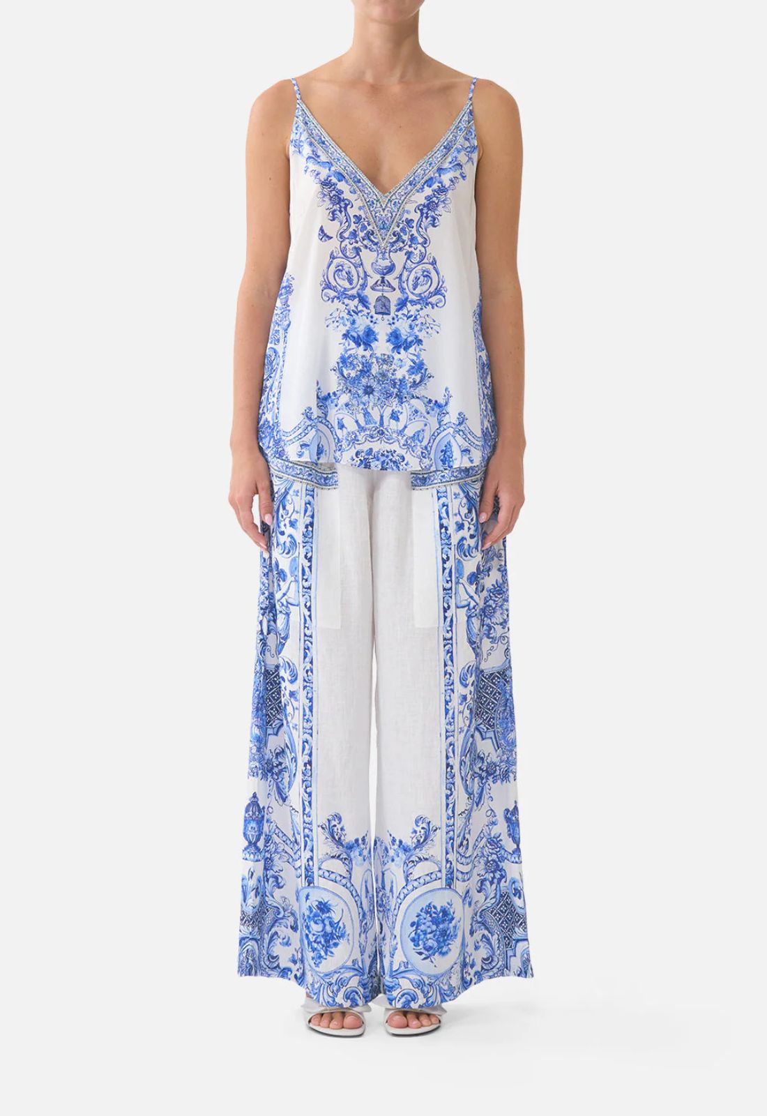 V-Neck Cami in Ceramic Panoramic