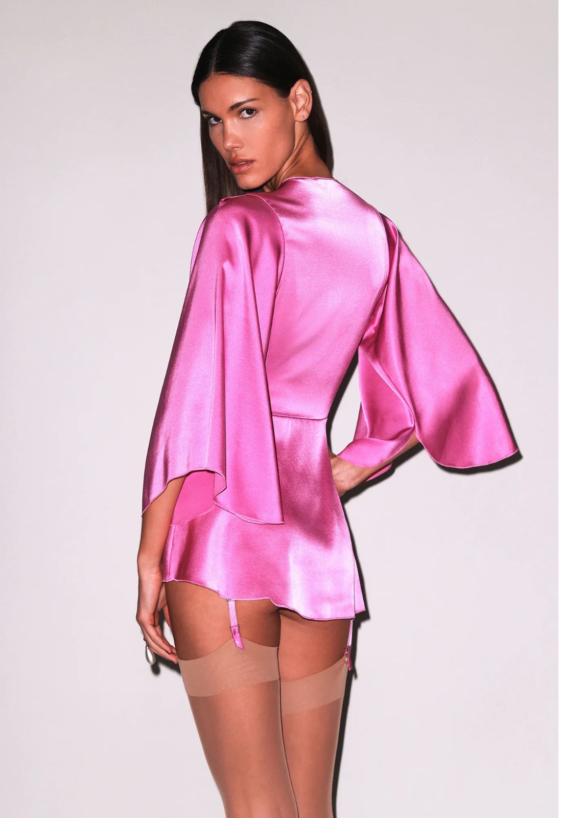 Angel Sleeve Robe in Pink Desire
