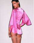 Angel Sleeve Robe in Pink Desire