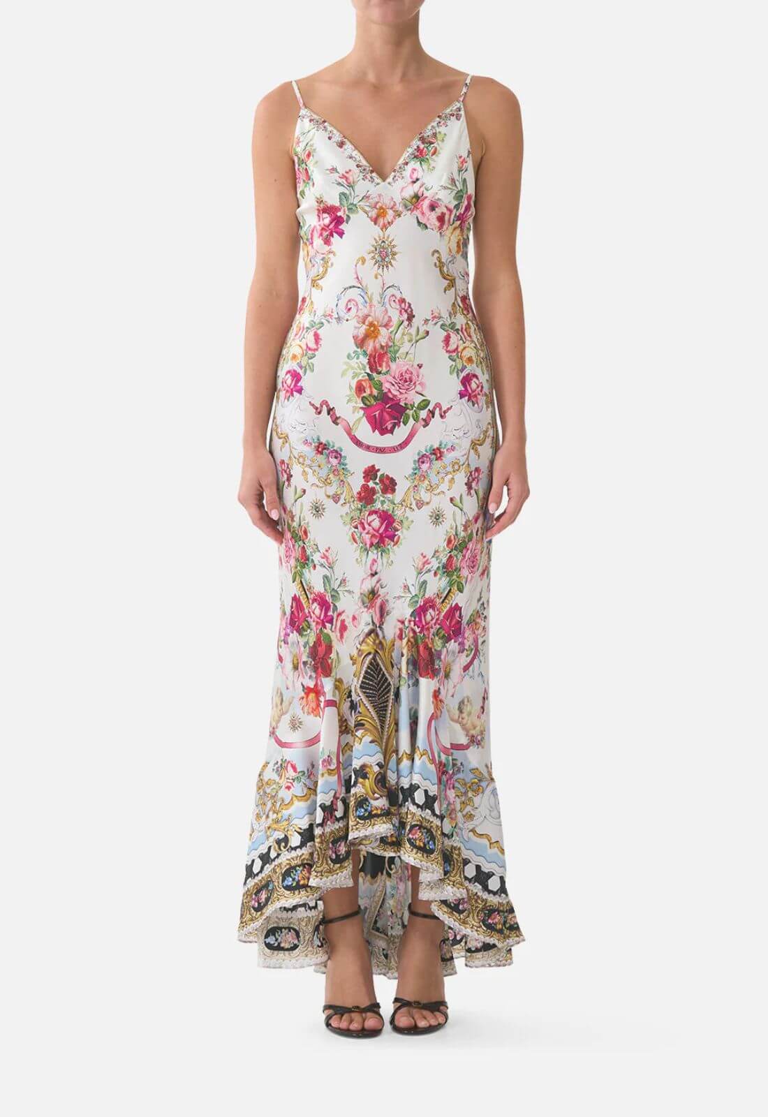V-Neck Slip Dress in Torero Libertine