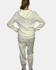 Luxe Gauge Hoodie Jacket and Sweatpant Set in Ivory