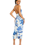 Gabi Dress in White and Blue