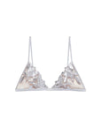 Foil Lily Embroidery Triangle Bra in Platinum