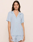 Gisele Ribbed Relaxed Short PJ Set in Nantucket Breeze