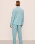 Gisele Long PJ Set in Canal Blue/Ivory