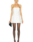 Sans Faff Laurent Mini Button Dress in White