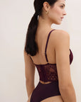 Eloge Du Desir Single Wire Bodysuit in Deep Berry