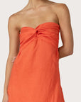 Melody Maxi Linen Dress in Salsa