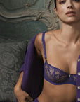 Hidden Treasure Underwired Half Cup Bra in Iris Bloom