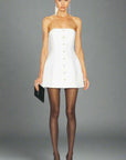 Sans Faff Laurent Mini Button Dress in White