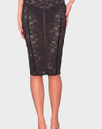 Le Stretch Lace Pencil Skirt in Black