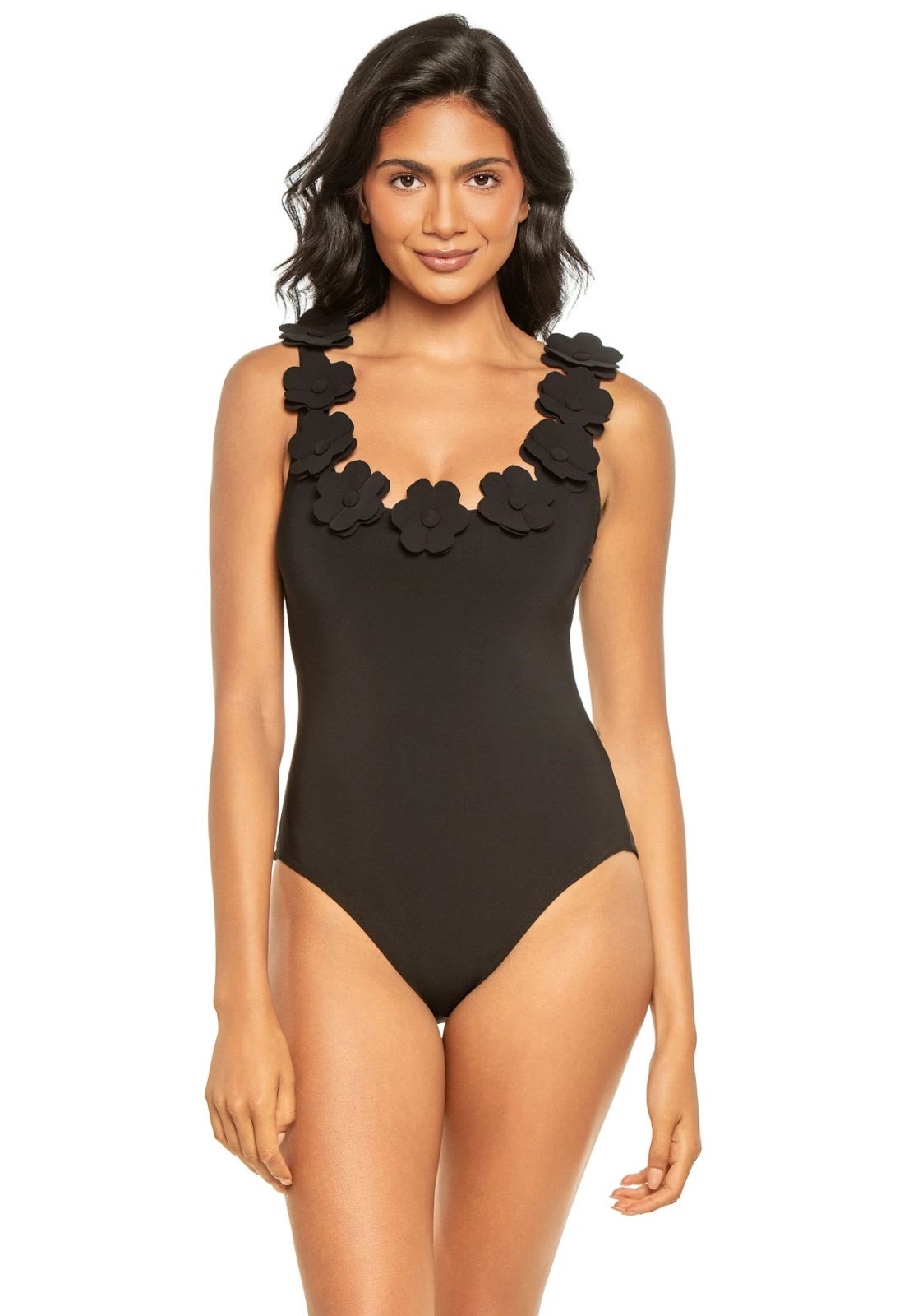 Juliet Round Neck One-Piece in Black