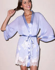 Lace Applique Robe in Cloud
