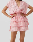 Jess Short Sleeve Dress in Peach