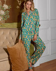 Green and Pink Cheetah Long PJ Set