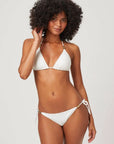 White Triangle Rope Bikini Top and Triangle Bottom Set