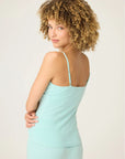 Pointelle Tank Top and Shorts in Light Mint