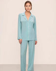 Gisele Long PJ Set in Canal Blue/Ivory