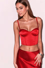 Cropped Hamptons Bustier in Rouge