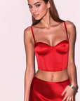 Cropped Hamptons Bustier in Rouge