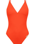 Grace Infiniti Plunging Back Swimsuit in Orange Infiniti