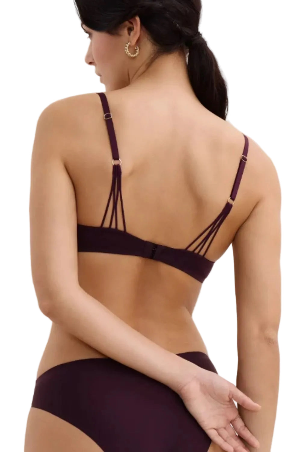 Eloge Du Desir Underwired Half-Cup Bra in Deep Berry