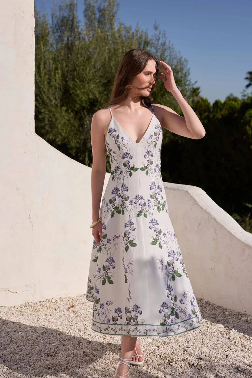 Anya Midi Dress in Ivory