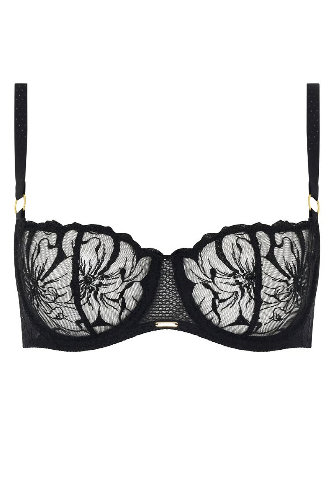 Lace Unlined Plunge Bra in Black
