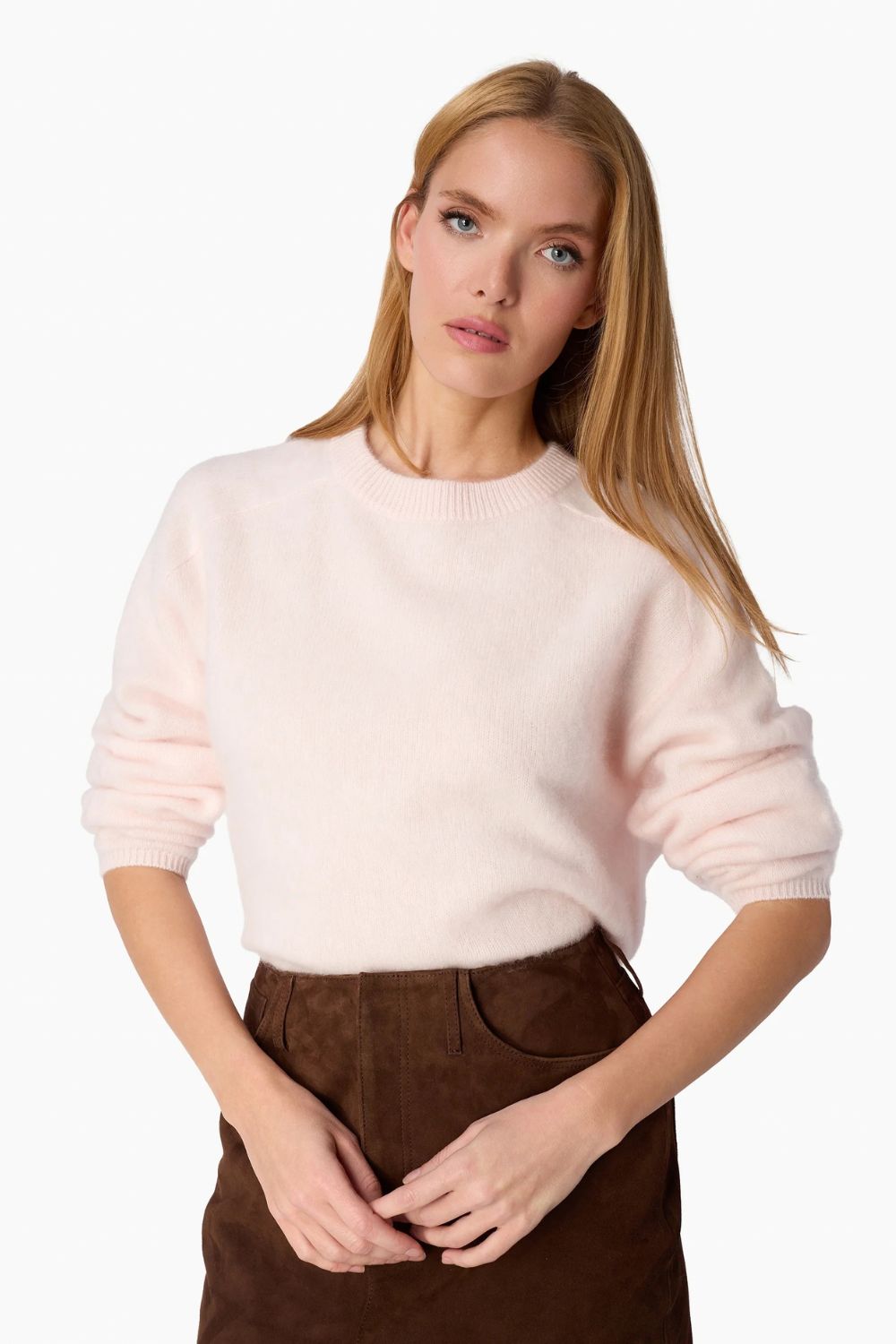 Niall Cashmere Sweater in Light Pink